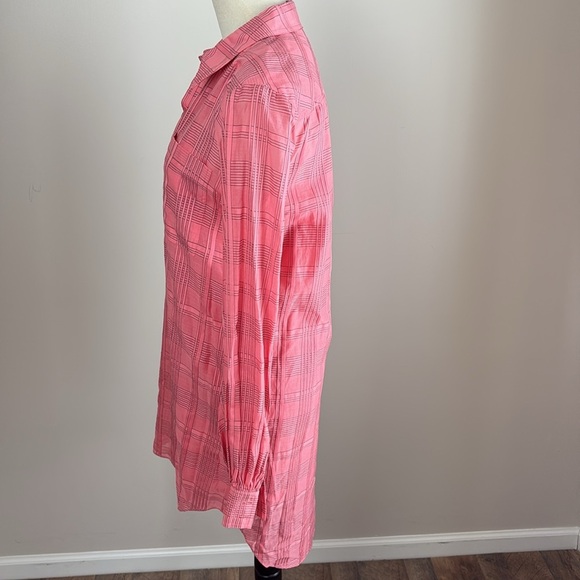 Trina Turk womens Aisling Silk-Blend Mini Dress Long Sleeve Shirtdress Size S - Picture 8 of 14